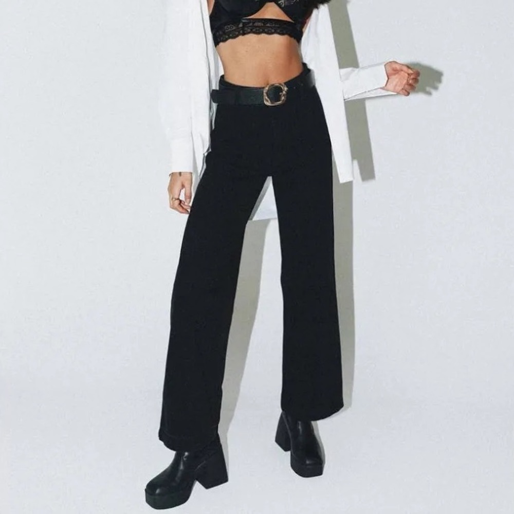 Princess Polly Black Wide Leg Jeans